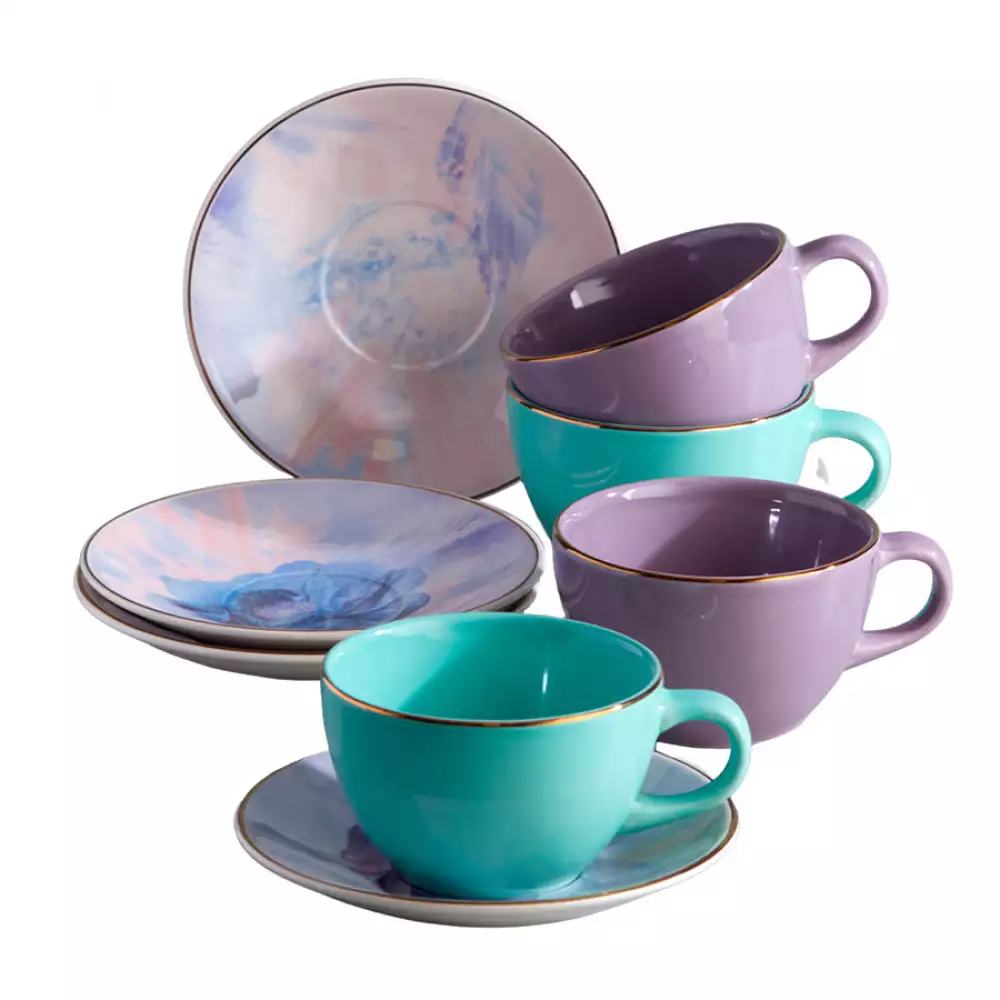 Set De Té Loreta Corona 8Pz En Cerámica Sl172H0301