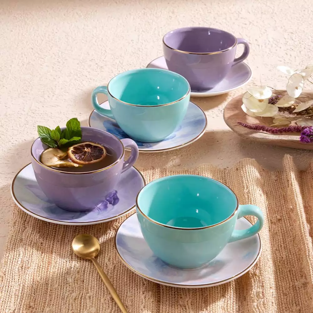 Set De Té Loreta Corona 8Pz En Cerámica Sl172H0301