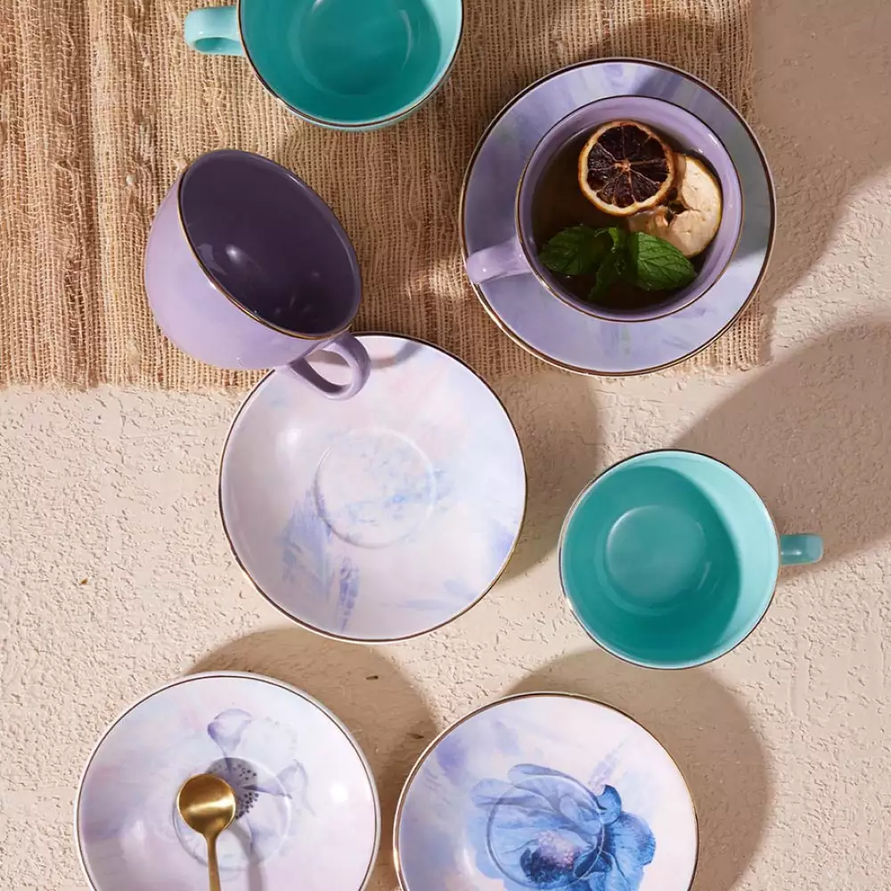 Set De Té Loreta Corona 8Pz En Cerámica Sl172H0301