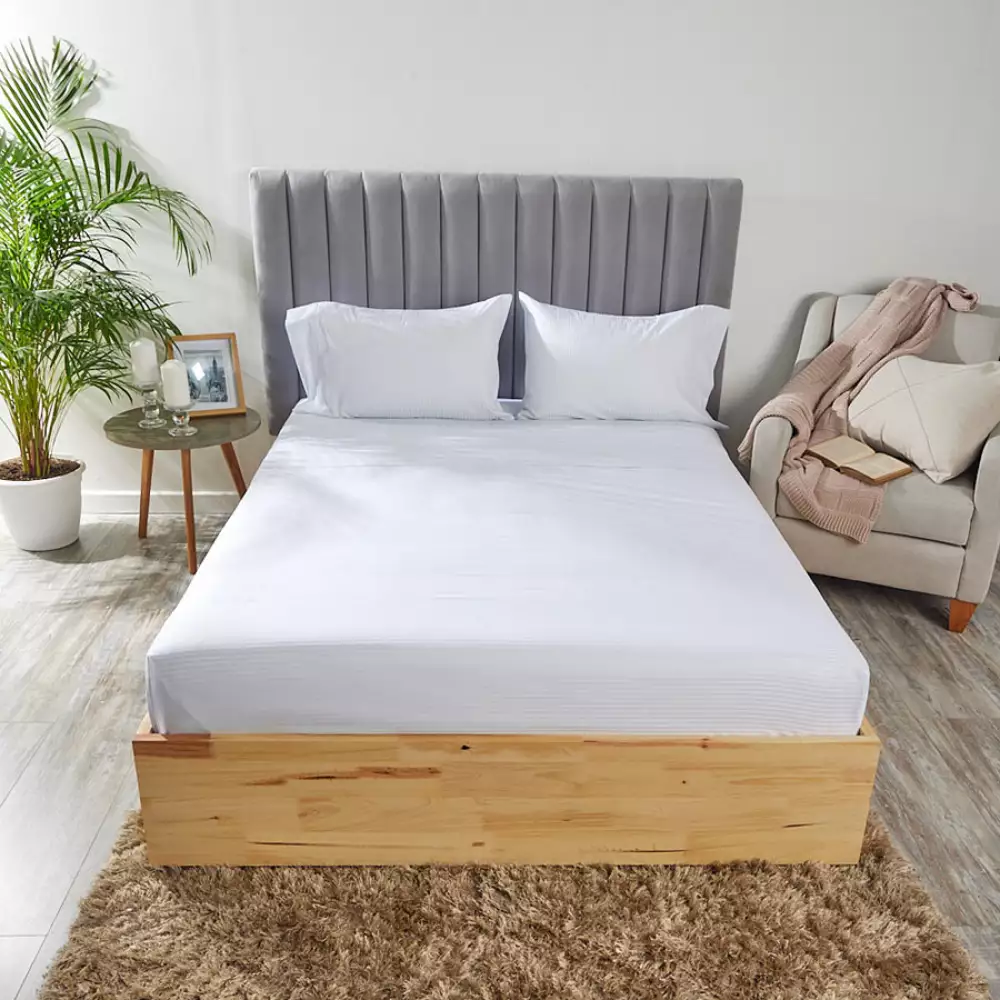 Set Juego De Sábanas King Distrihogar Bl100Al 300H-Blanco