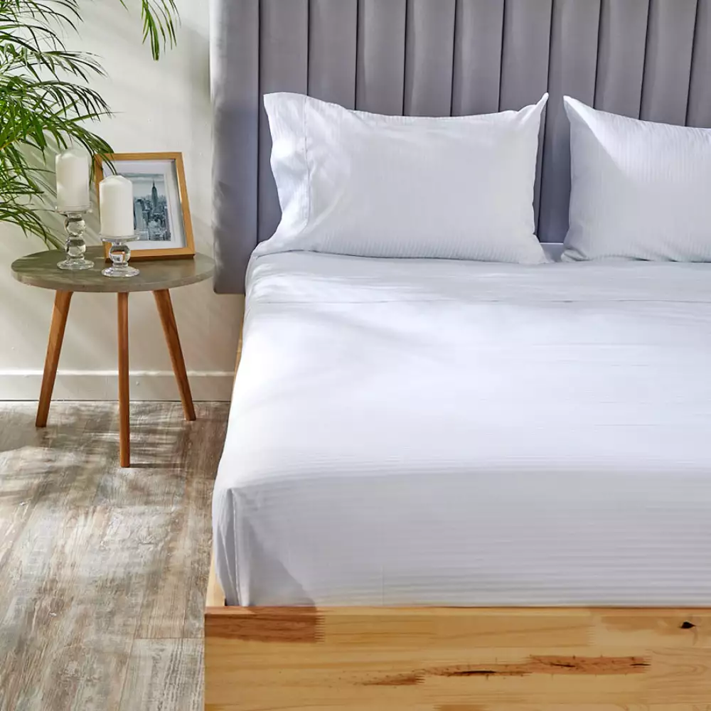 Set Juego De Sábanas King Distrihogar Bl100Al 300H-Blanco