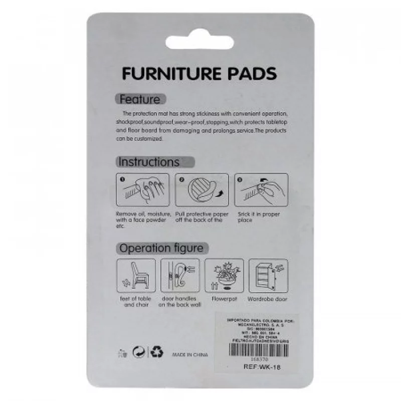 Set X 18 Fieltros Autoadhesivos Weikang Wk-18 -Gris