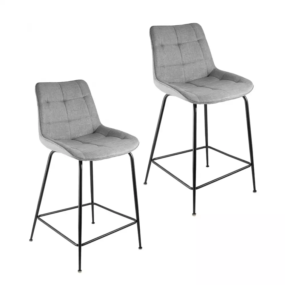 Silla Bar Expressions Fija 50X101X45Cm Gris Tela Metal 542-190418