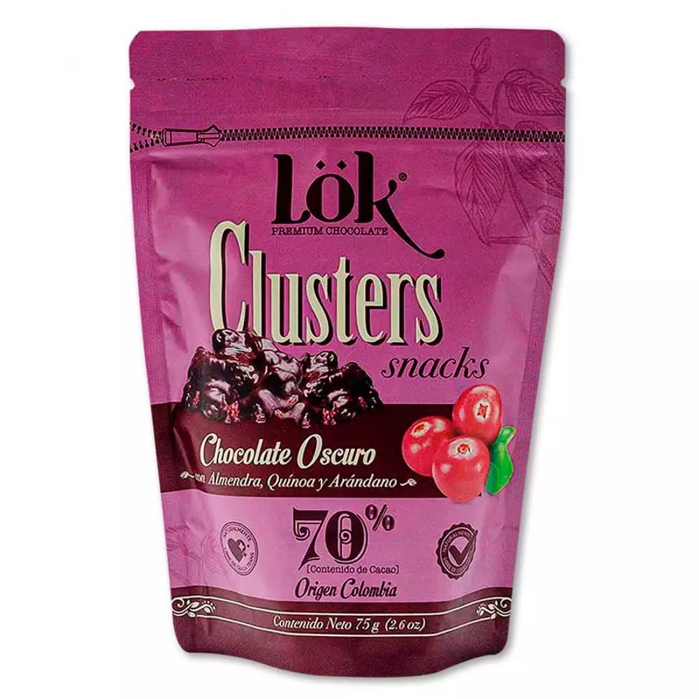 Snack Chocolate Lok 24626 X 75Gr Almendra Quinua Arandano 70