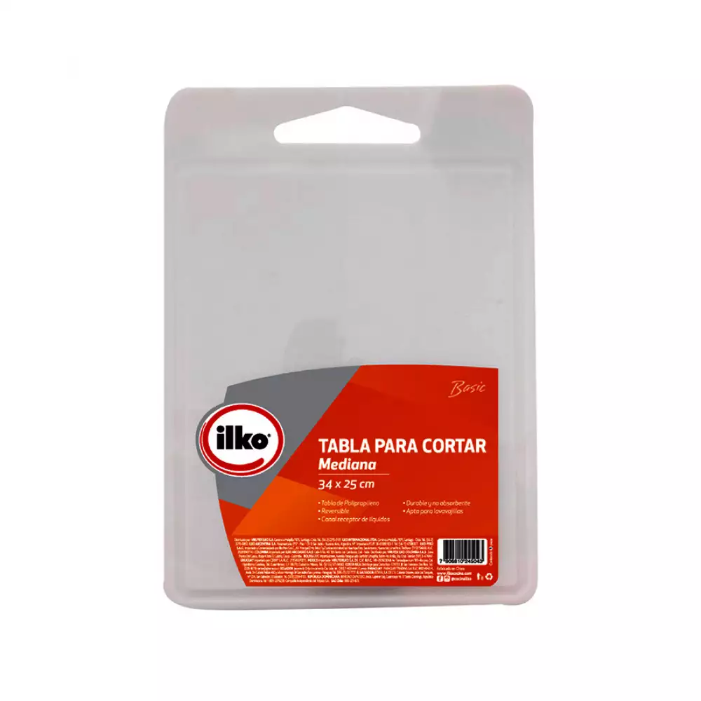 Tabla Ilko Clas Corte Mediana 25X34 Cm Blanca 1324504