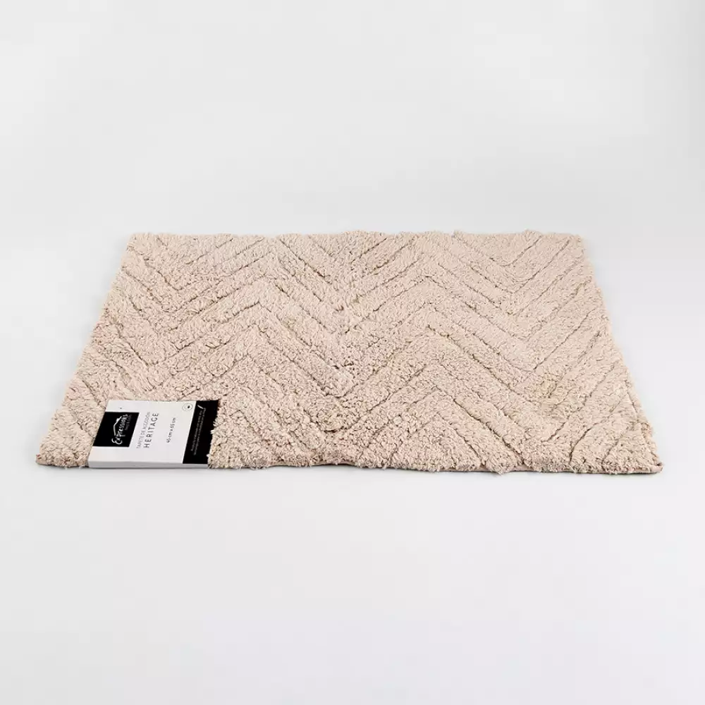 Tapete Bano Expressions Heritage 65X45Cm Taupe Algodon