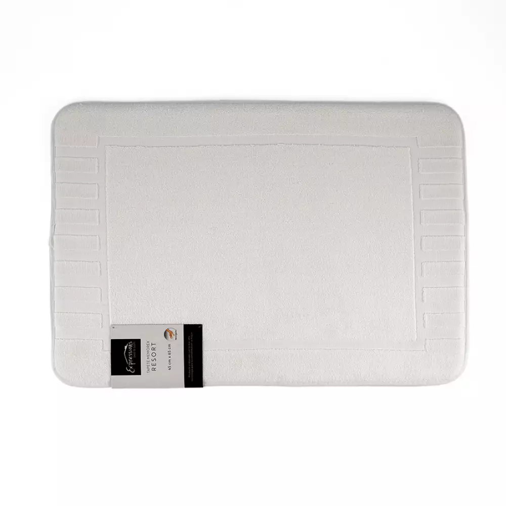 Tapete De Bano Expressions Memory 65X45Cm Blanco Algodon Md1Resow