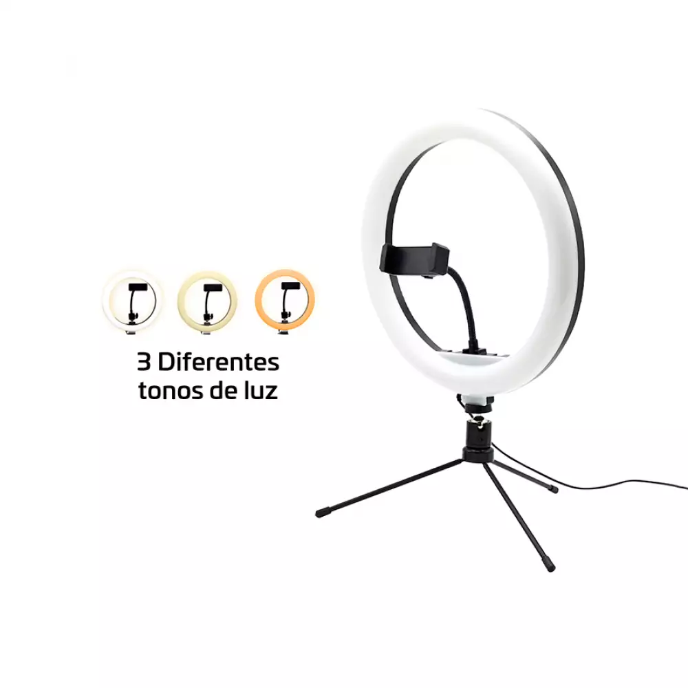 Trípode de Escritprio con Aro de Luz 12" y control