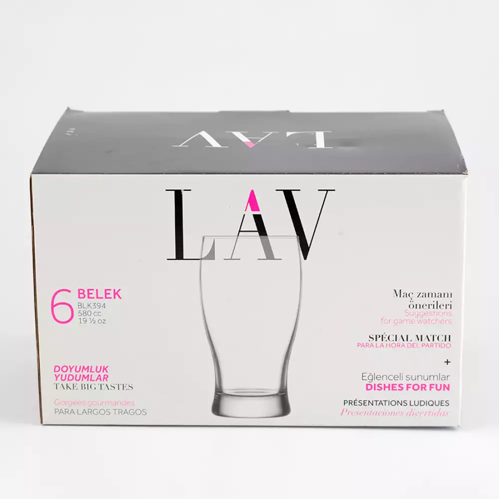 Vaso Cervecero Lav Belek 580 Ml 6 Pz Vidrio