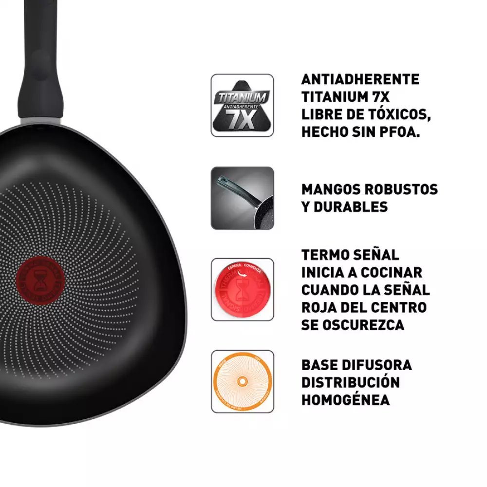 Wok Con Tapa Imusa Hardtitan​ 30Cm Negro Antiadherente 5861034645
