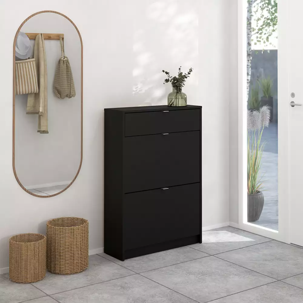 Zapatero Tvilum Shoes 70X24X125Cm Negro