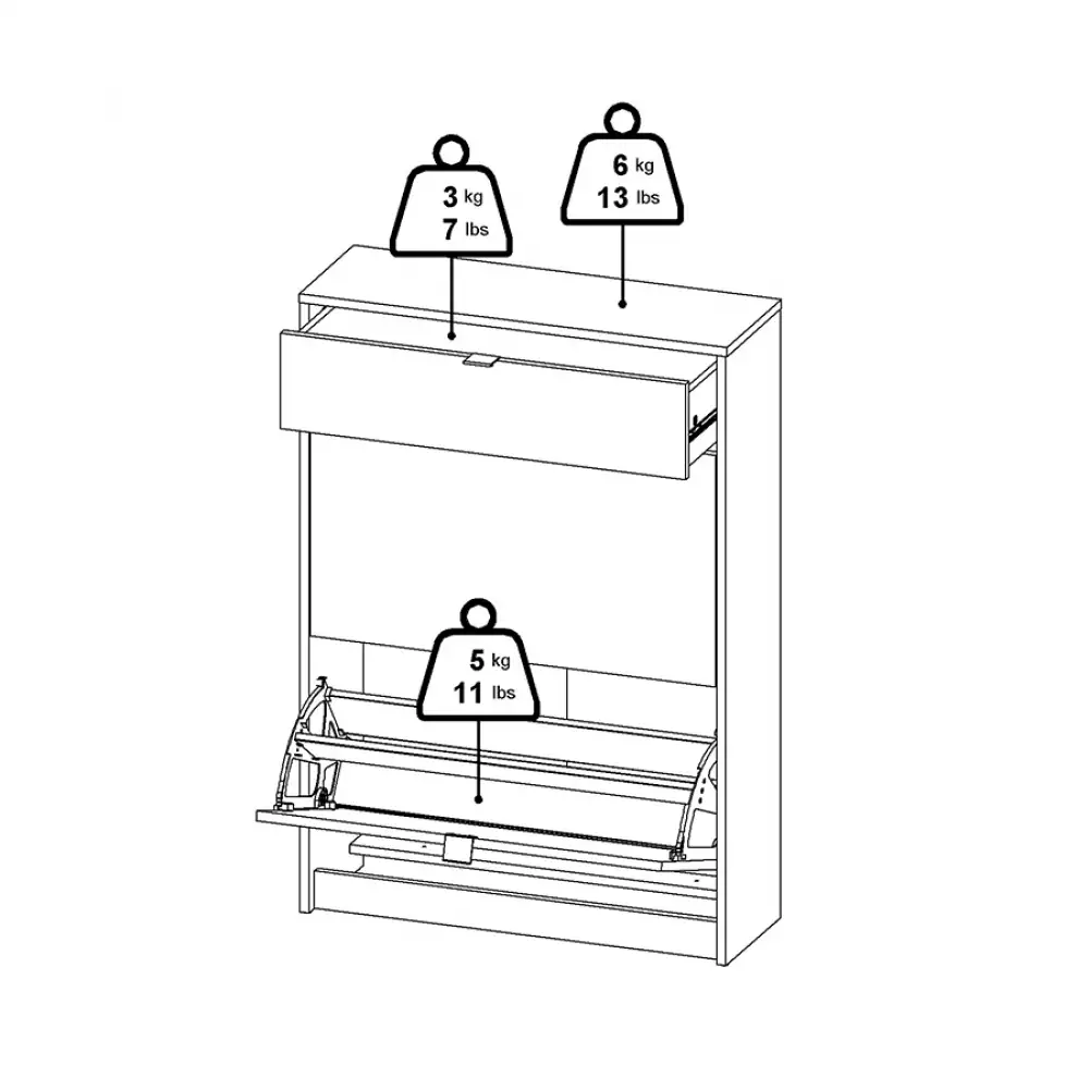 Zapatero Tvilum Shoes 70X24X125Cm Negro