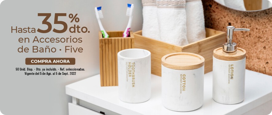 Hasta 35% de descuento en accesorios de baño