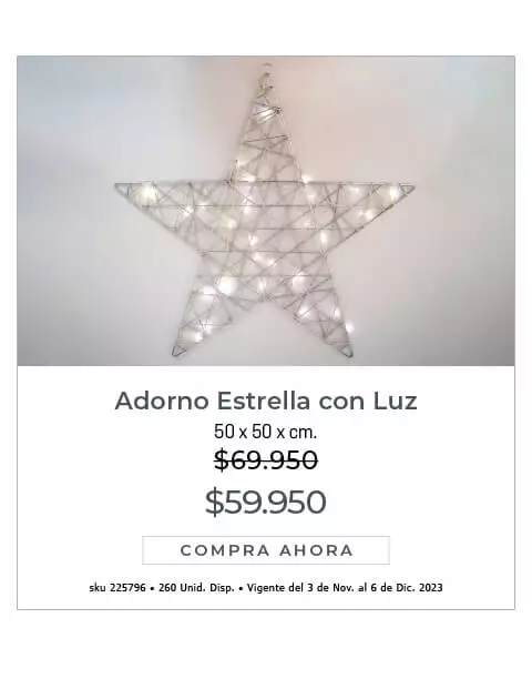 adornos estrella con luz
