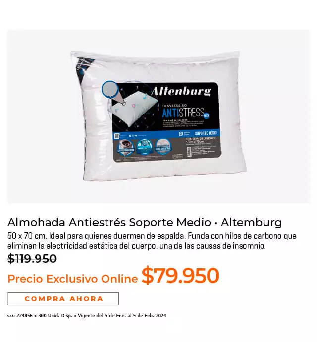 almohada antiestrés soporte medio