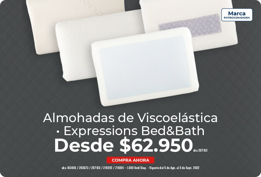 Almohadas de viscoelástica desde $62.950