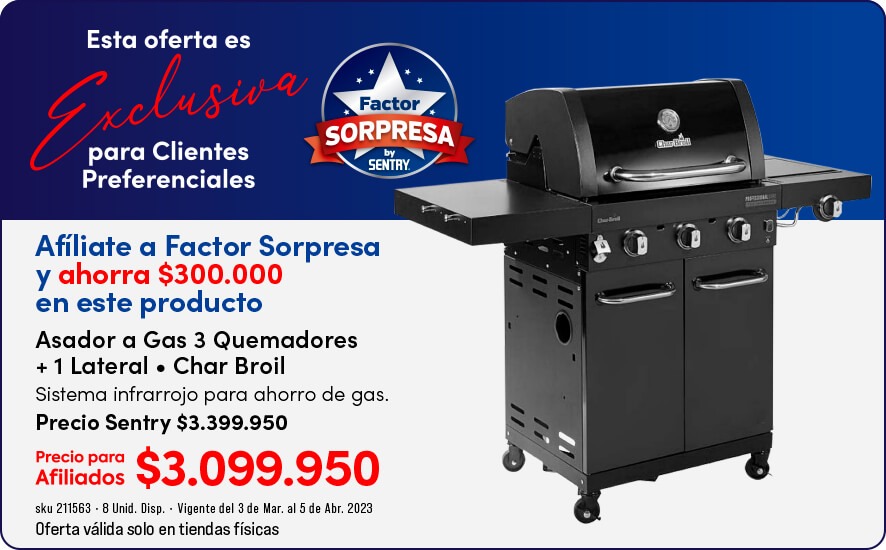 factor sorpresa asador a gas