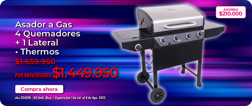 asador a gas oferta home sentry