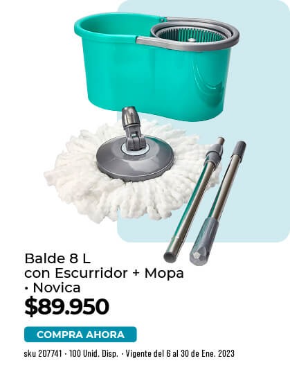 balde 8L con escurridor + mopa