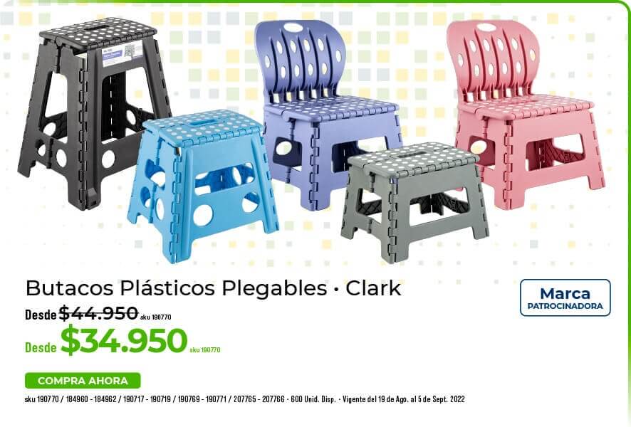 Butacos plásticos plegables