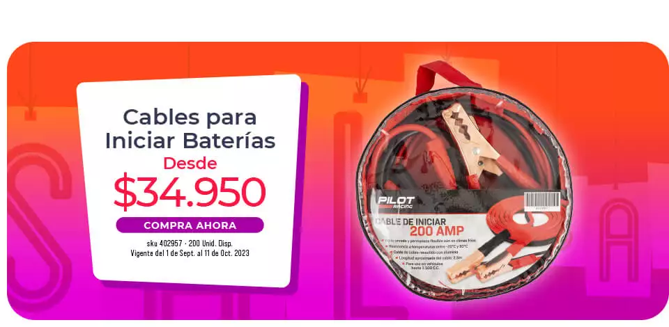 cables para iniciar baterías