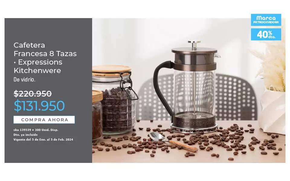 cafetera francesa 8 tazas