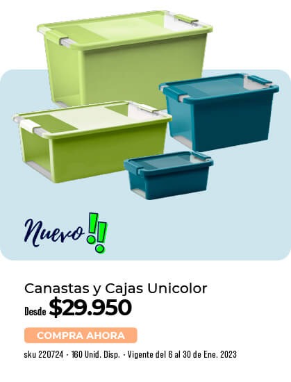Canasta y cajas unicolor