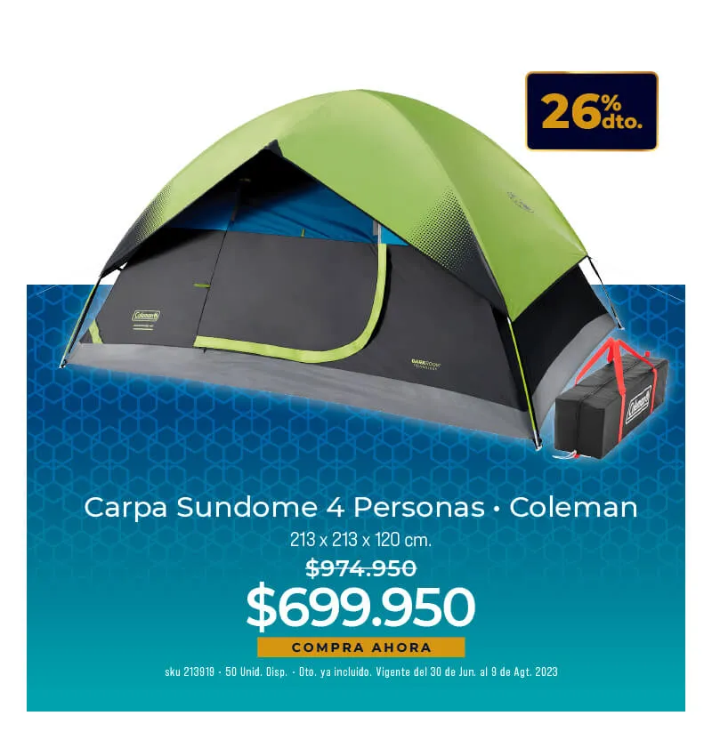 carpa sundome 4 personas