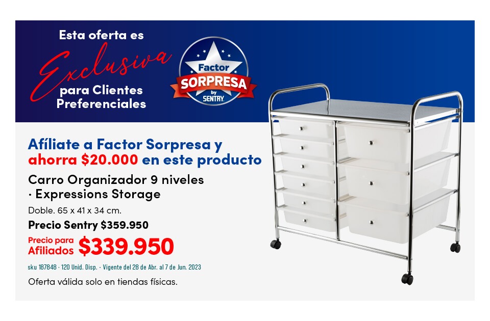 Factor sorpresa carro organizador