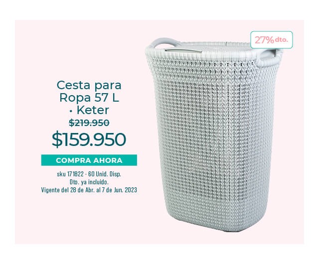 cesta para ropa 57L