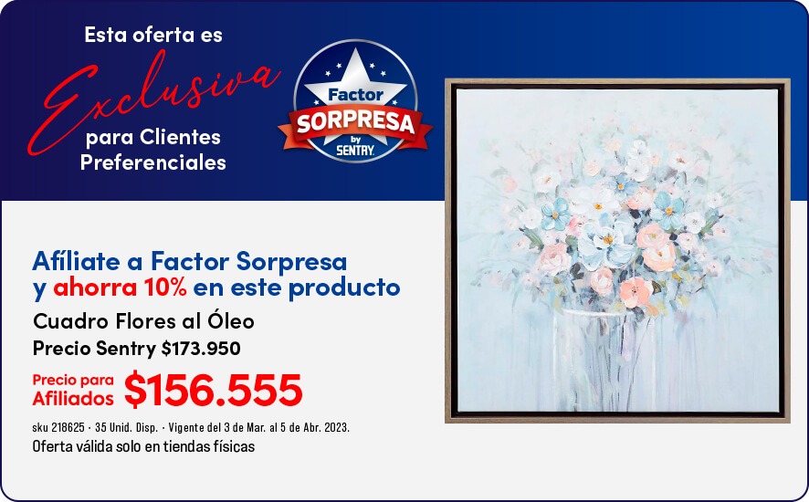 factor sorpresa cuadro flores
