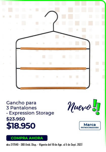 Gancho para 3 pantalones