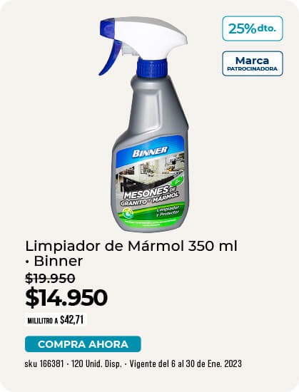 limpiador de mármol 350 ml