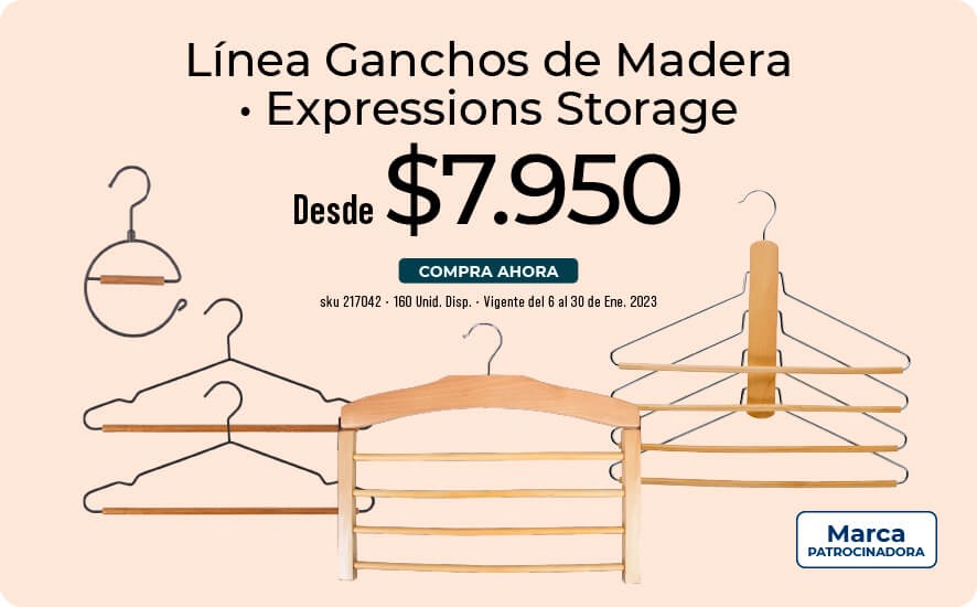 Línea ganchos de madera