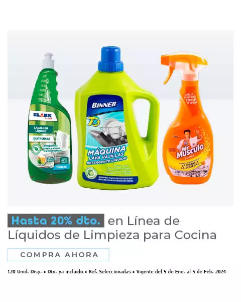 línea de limpieza para cocina