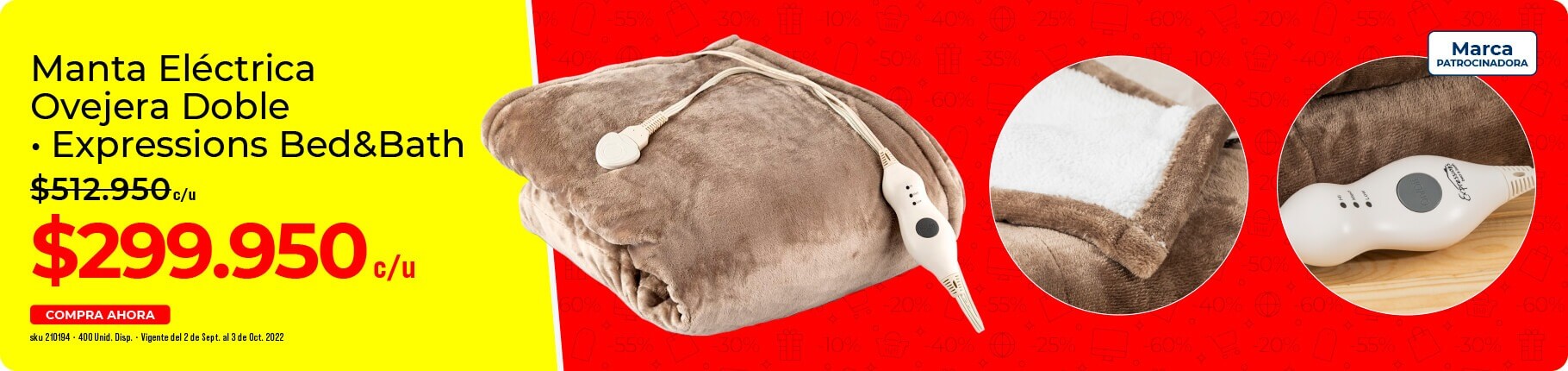 Manta eléctrica ovejera doble