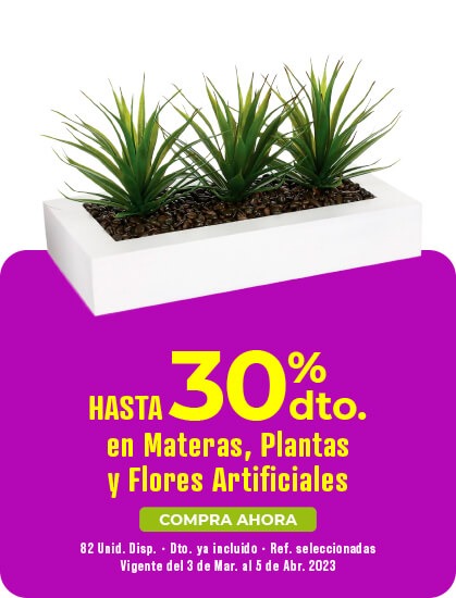 materas, plantas y flores artificiales