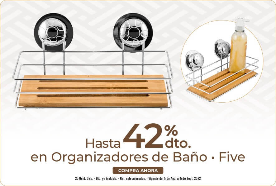 hasta 42% de descuento en organizadores de baño