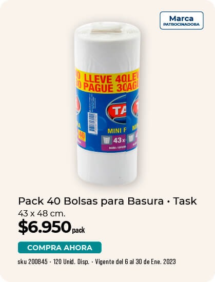 Pack 40 bolsas para basura