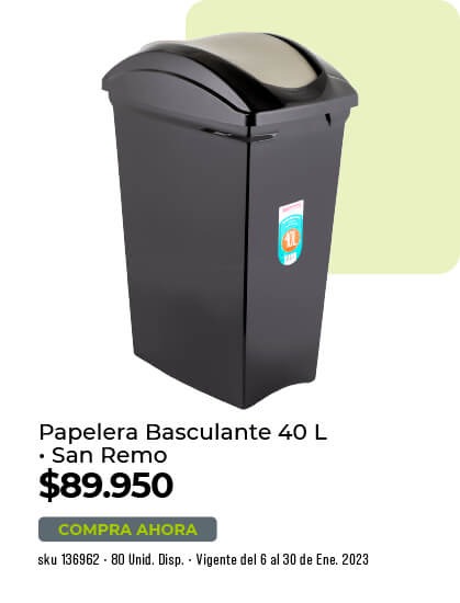 Papelera basculante 40L