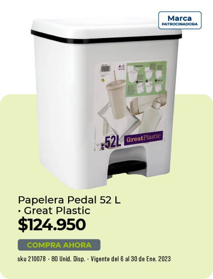 Papelera pedal 52L