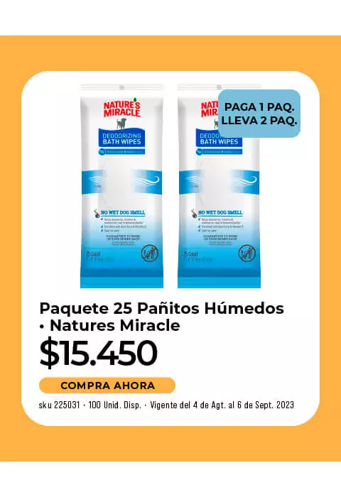 paquete 25 pañitos húmedos