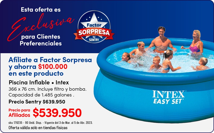 factor sorpresa piscina inflable