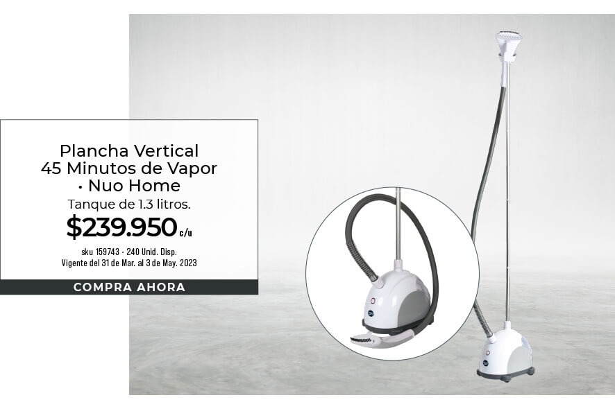 plancha vertical 45 minutos de vapor