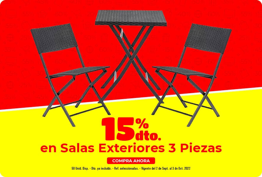15% de dcto en salas exteriores 3 piezas