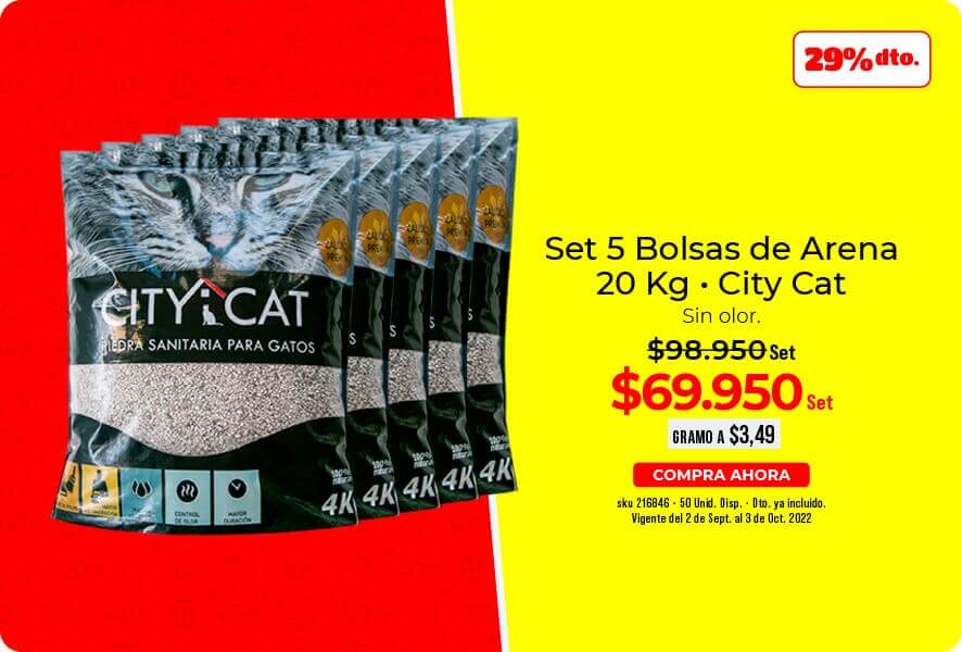 Set 5 bolsas de arena para gato 20kg