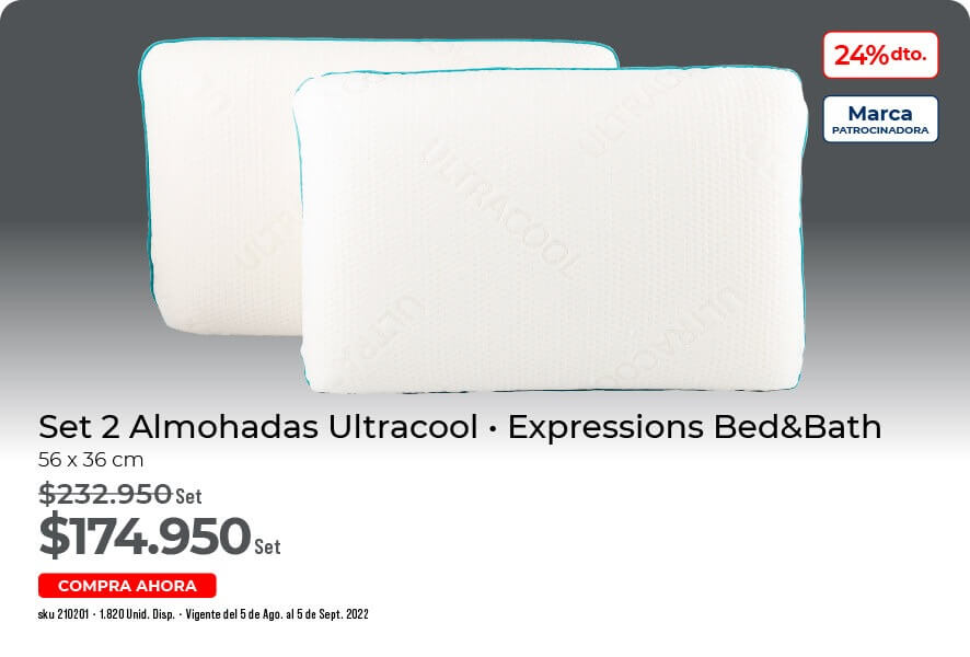 Set 2 almohadas Ultracool