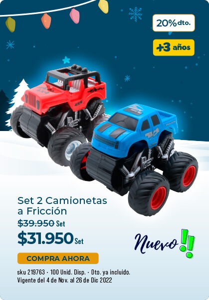 Set 2 camionetas a fricción