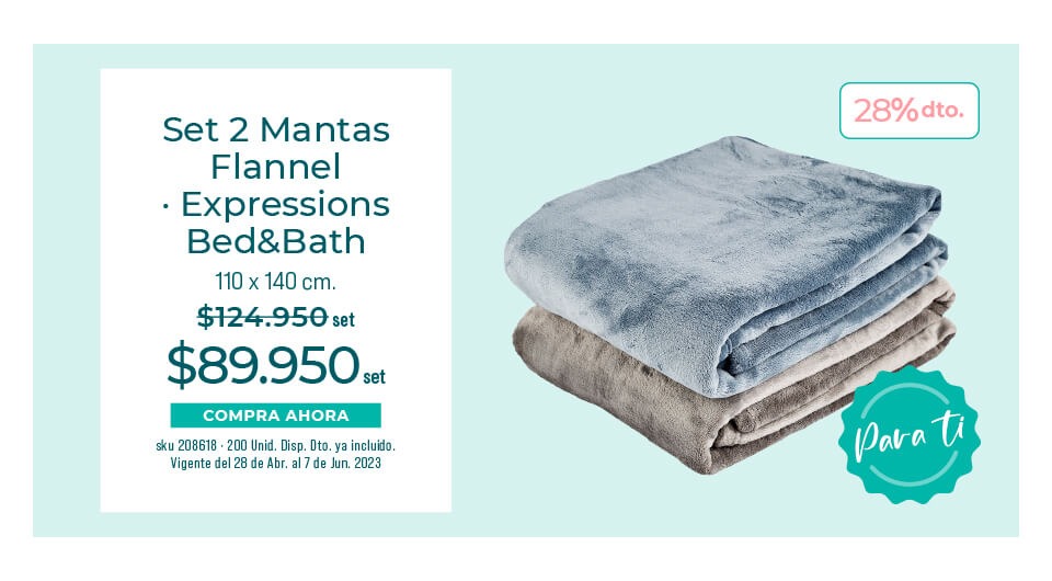 set 2 mantas flannel