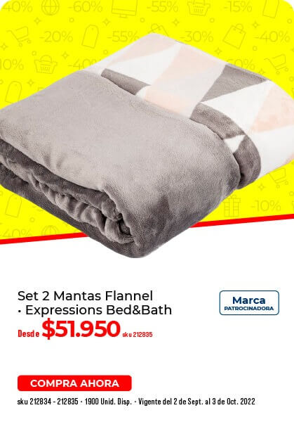 Set 2 mantas flannel